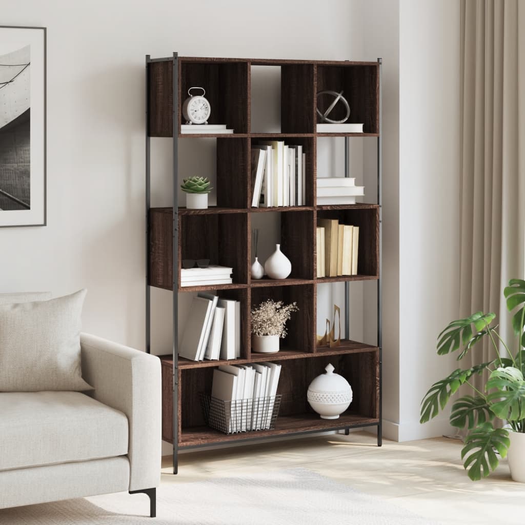 Brown engineering wood shelf 102x28x172 cm