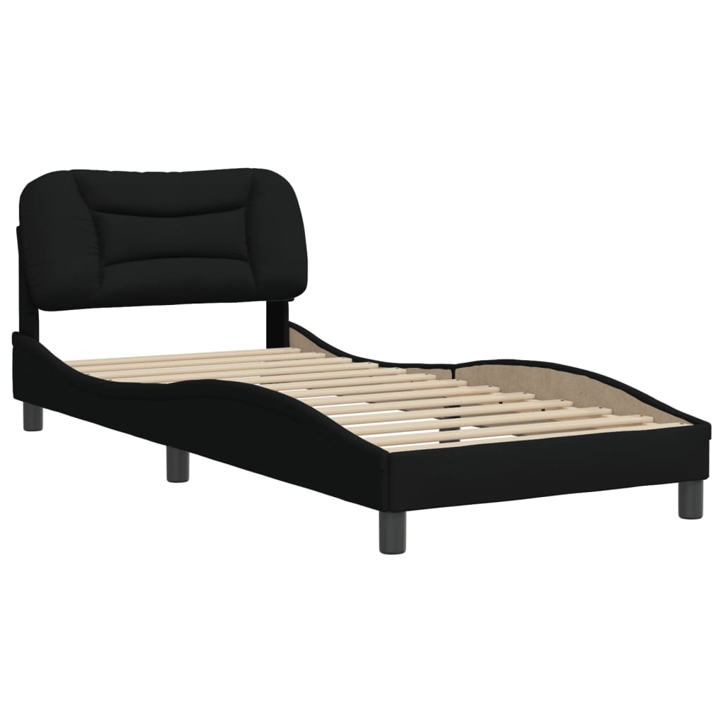 Estructura de cama sin colchón tela negro 90x190 cm v2224 - Vetonek