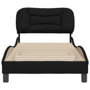 Estructura de cama sin colchón tela negro 90x190 cm v2224 - Vetonek