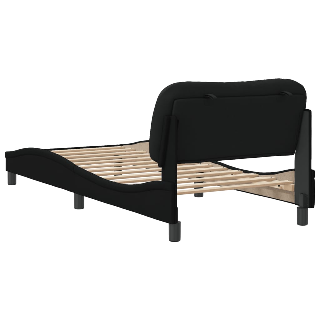 Estructura de cama sin colchón tela negro 90x190 cm v2224 - Vetonek