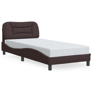 Vetonek Estructura de cama sin colchón tela marrón oscuro 90x190 cm