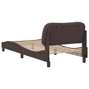 Estructura de cama sin colchón tela marrón oscuro 90x190 cm - Vetonek