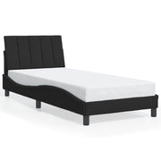 Vetonek Estructura de cama sin colchón terciopelo negro 90x190 cm