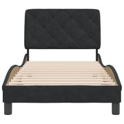 Estructura de cama sin colchón terciopelo negro 90x190 cm v3788 - Vetonek