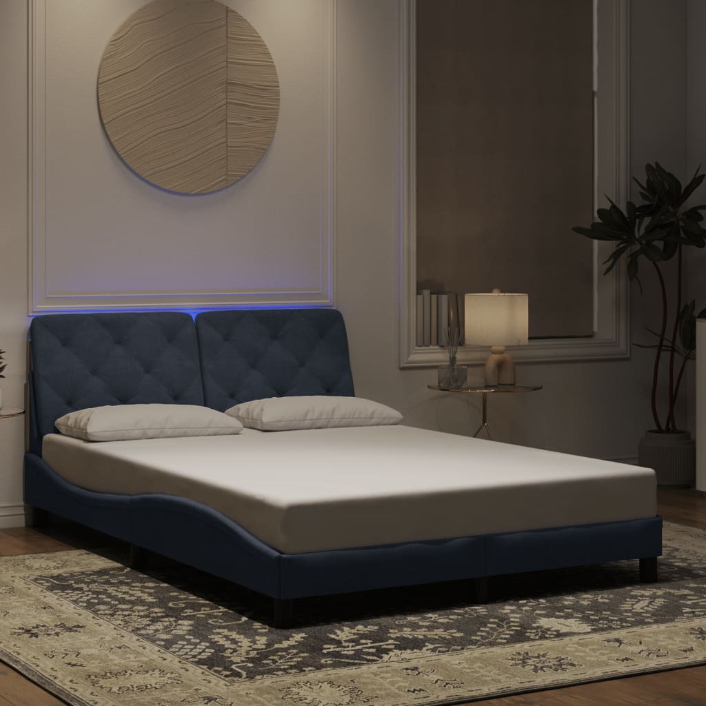 Vetonek Estructura de cama luces LED terciopelo gris oscuro 120x200 cm