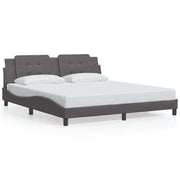 Estrutura de cama com LED couro sintético cinza claro 180x200 cm V8423 Vetonek