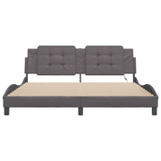 Estrutura de cama com LED couro sintético cinza claro 180x200 cm V8423 Vetonek