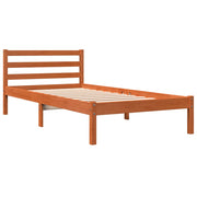 Cadre de lit sans matelas bois massif marron 75x190 cm - Vetonek