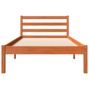 Cadre de lit sans matelas bois massif marron 75x190 cm - Vetonek