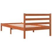 Cadre de lit sans matelas bois massif marron 75x190 cm - Vetonek