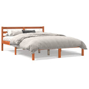 Vetonek Estructura de cama sin colchón madera maciza marrón 120x190 cm