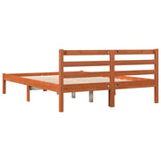 Estructura de cama sin colchón madera maciza marrón 135x190 cm v1645 - Vetonek