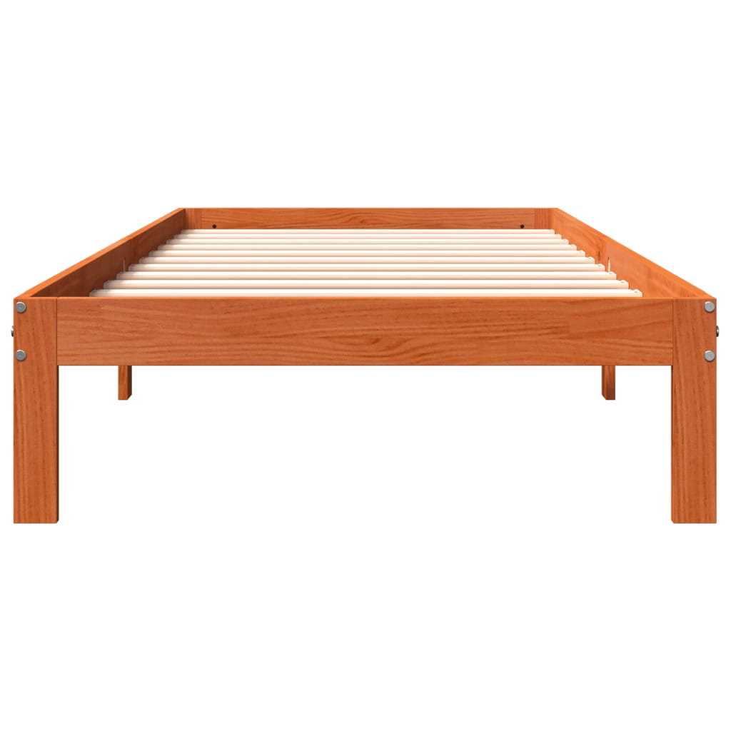 Estructura de cama sin colchón madera maciza marrón 75x190 cm - Vetonek