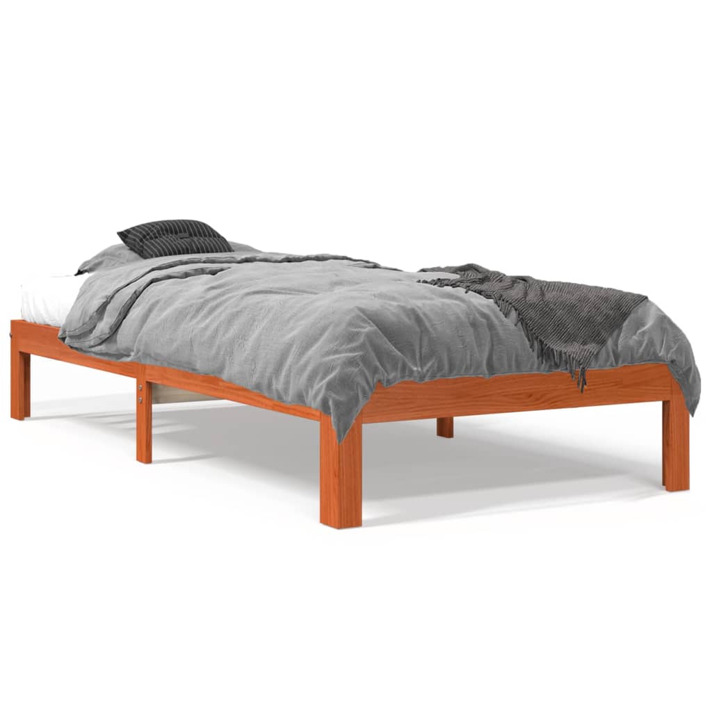 Estructura de cama sin colchón madera maciza marrón 90x190 cm - Vetonek