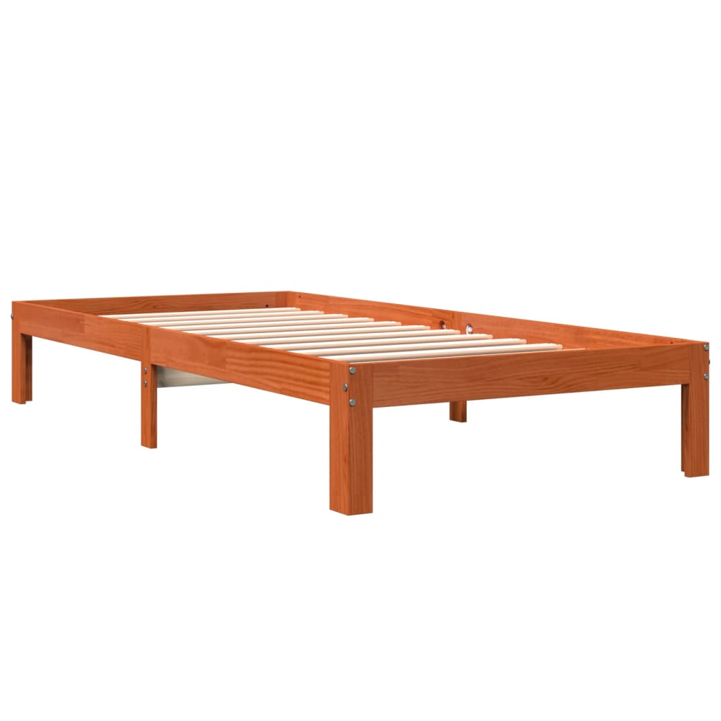 Estructura de cama sin colchón madera maciza marrón 90x190 cm - Vetonek