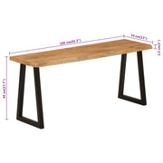 Bench with natural edge made of solid acacia wood 105 cm V4790 Vetonek