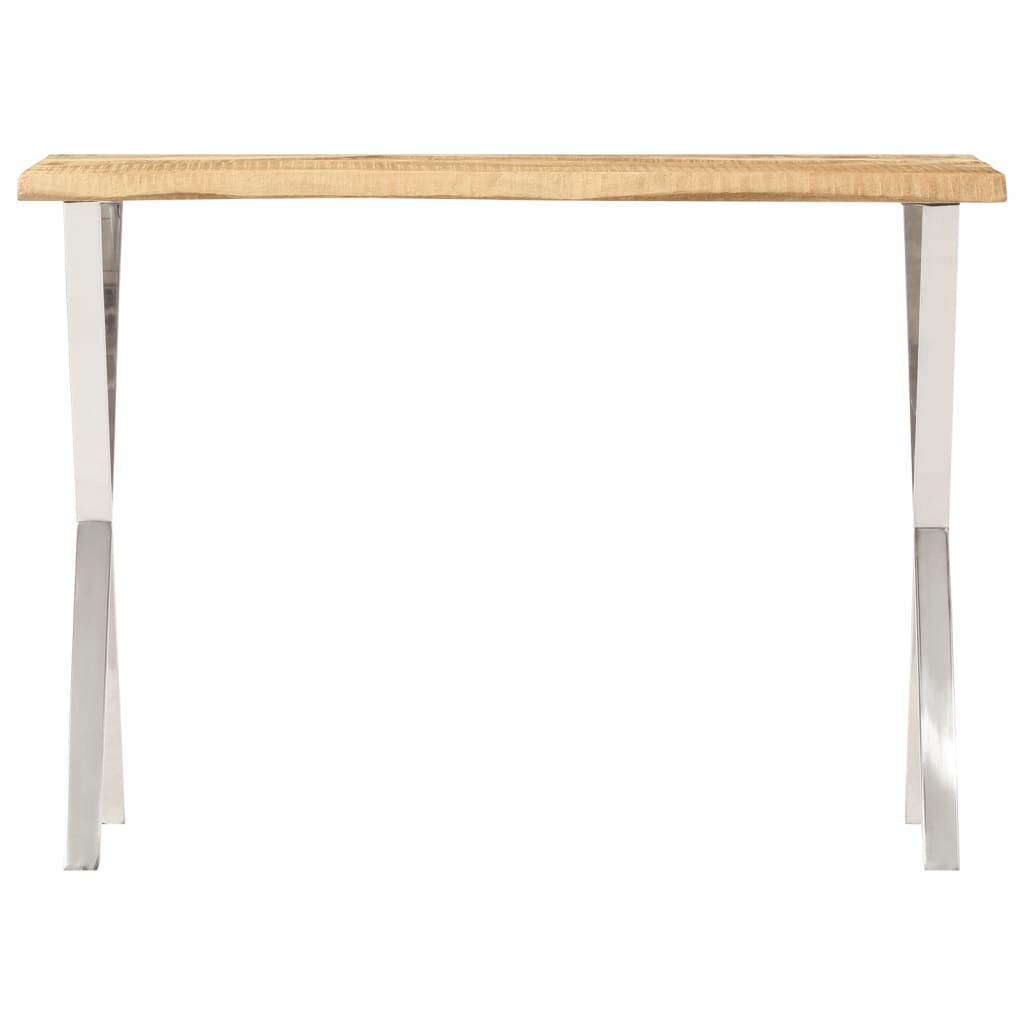 Tavolo console con bordo naturale a bordo mango solido 105x33x76 cm