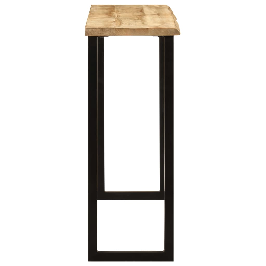 Table console avec bord naturel en bois de manguier massif 105x33x76 cm V4905 Vetonek