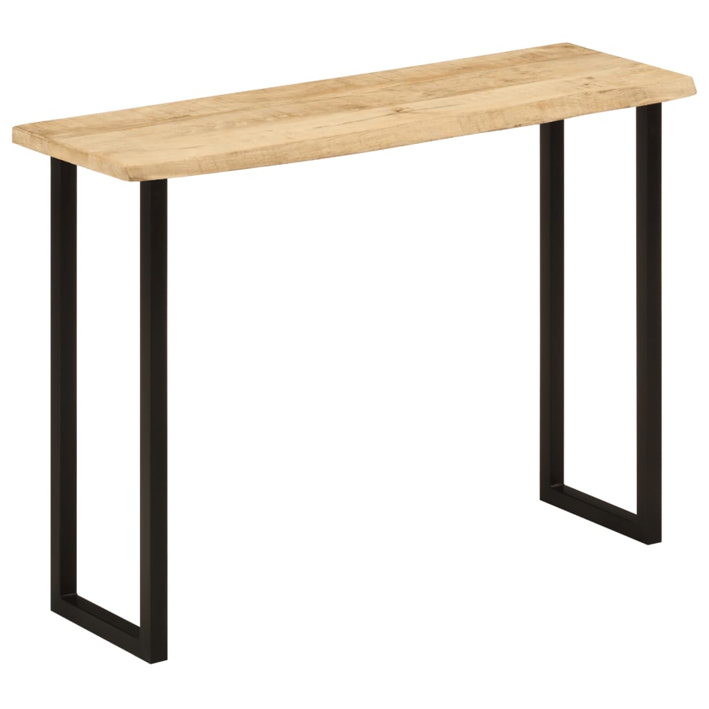 Table console avec bord naturel en bois de manguier massif 105x33x76 cm V4905 Vetonek