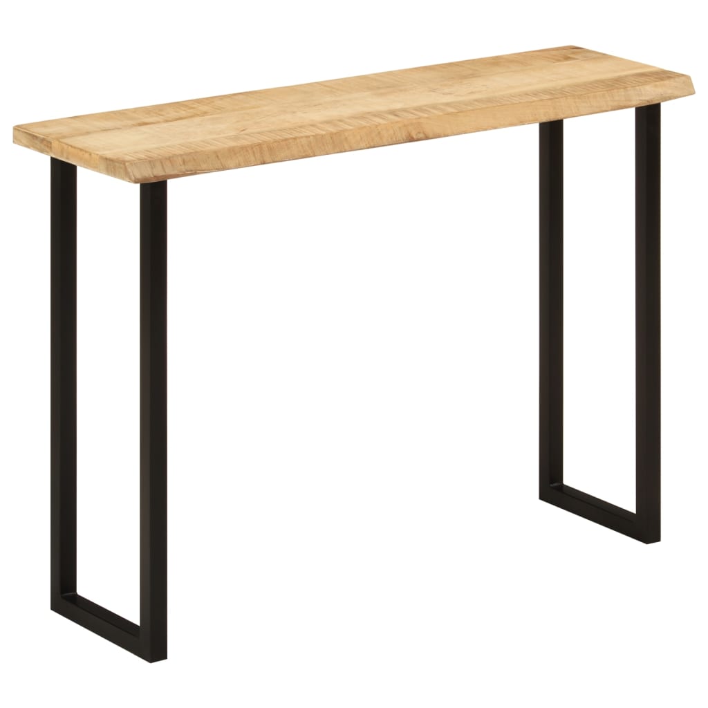Table console avec bord naturel en bois de manguier massif 105x33x76 cm V4905 Vetonek