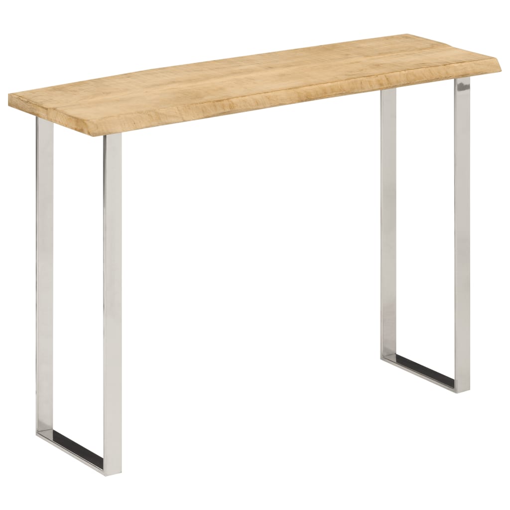 Vetonek Mesa consola con borde natural madera mango maciza 105x33x76 cm