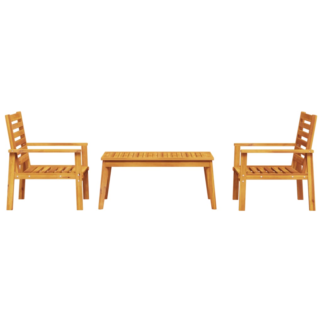 Garden furniture set 3 pieces solid wood acacia