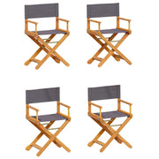 Vetonek Sillas de jardín plegables 4 unidades tela gris oscuro