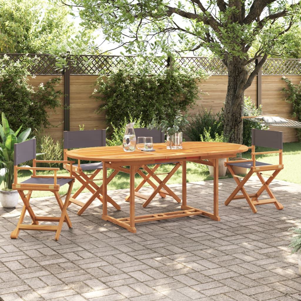 Sillas de jardín plegables 4 unidades tela gris oscuro v7104 Vetonek