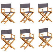 Vetonek Folding Garden Chairs 6 Units Dark Gray Fabric