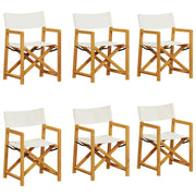 Vetonek Folding garden chairs 6 units cream white fabric