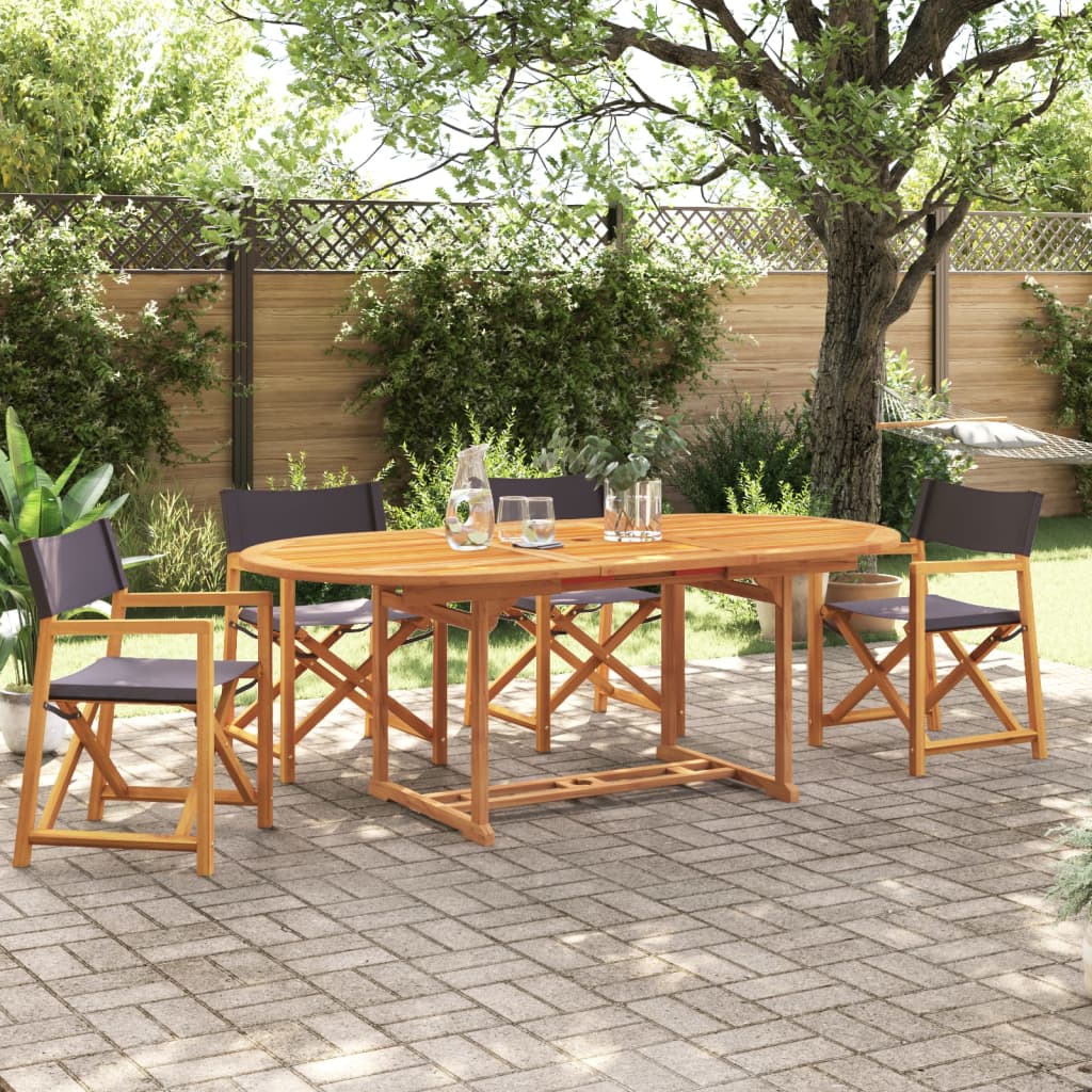 Sillas de jardín plegables 4 unidades tela gris oscuro v7166 Vetonek