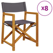 Vetonek Folding Garden Chairs 8 Units Dark Gray Fabric