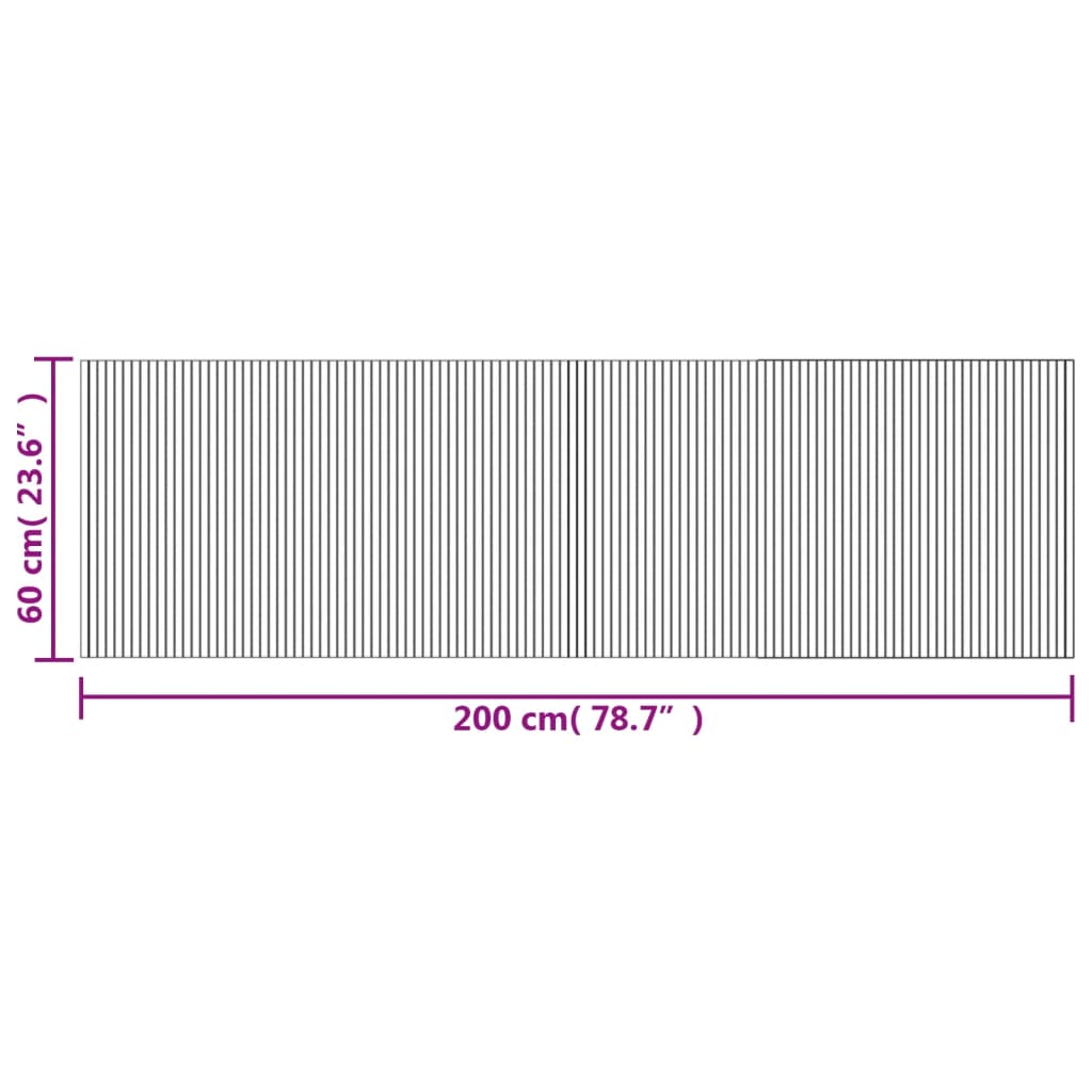 Tapis rectangulaire en bambou marron 60x200 cm V7357 Vetonek