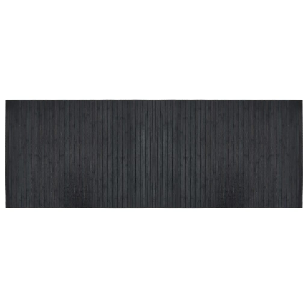 Alfombra rectangular bambú gris 70x200 cm