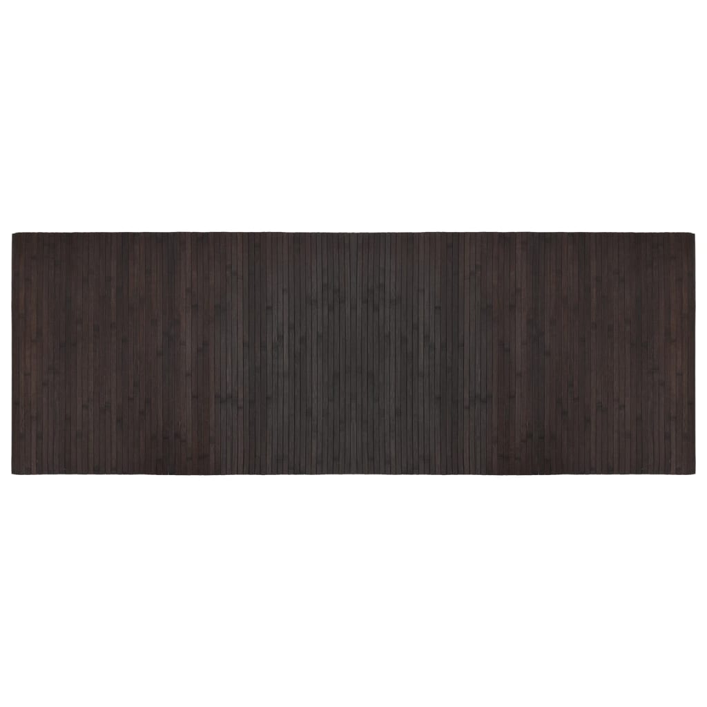 Alfombra rectangular bambú marrón oscuro 70x200 cm