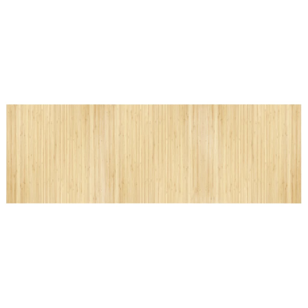 Carpete de bambu retangular cor de luz 100x300 cm