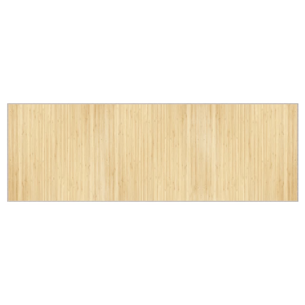 Carpete de bambu retangular cor de luz 100x300 cm