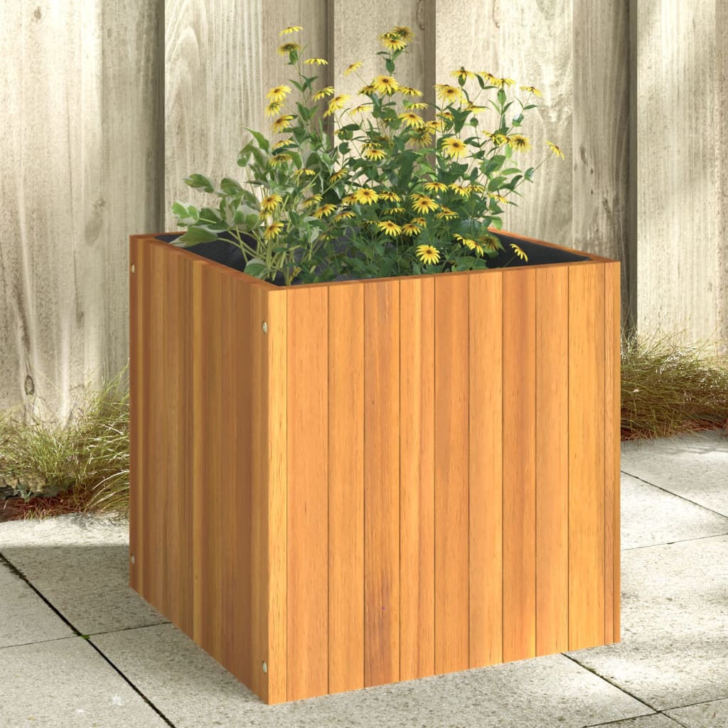 Jardinière en bois d'acacia massif 45x45x45 cm v0401 Vetonek