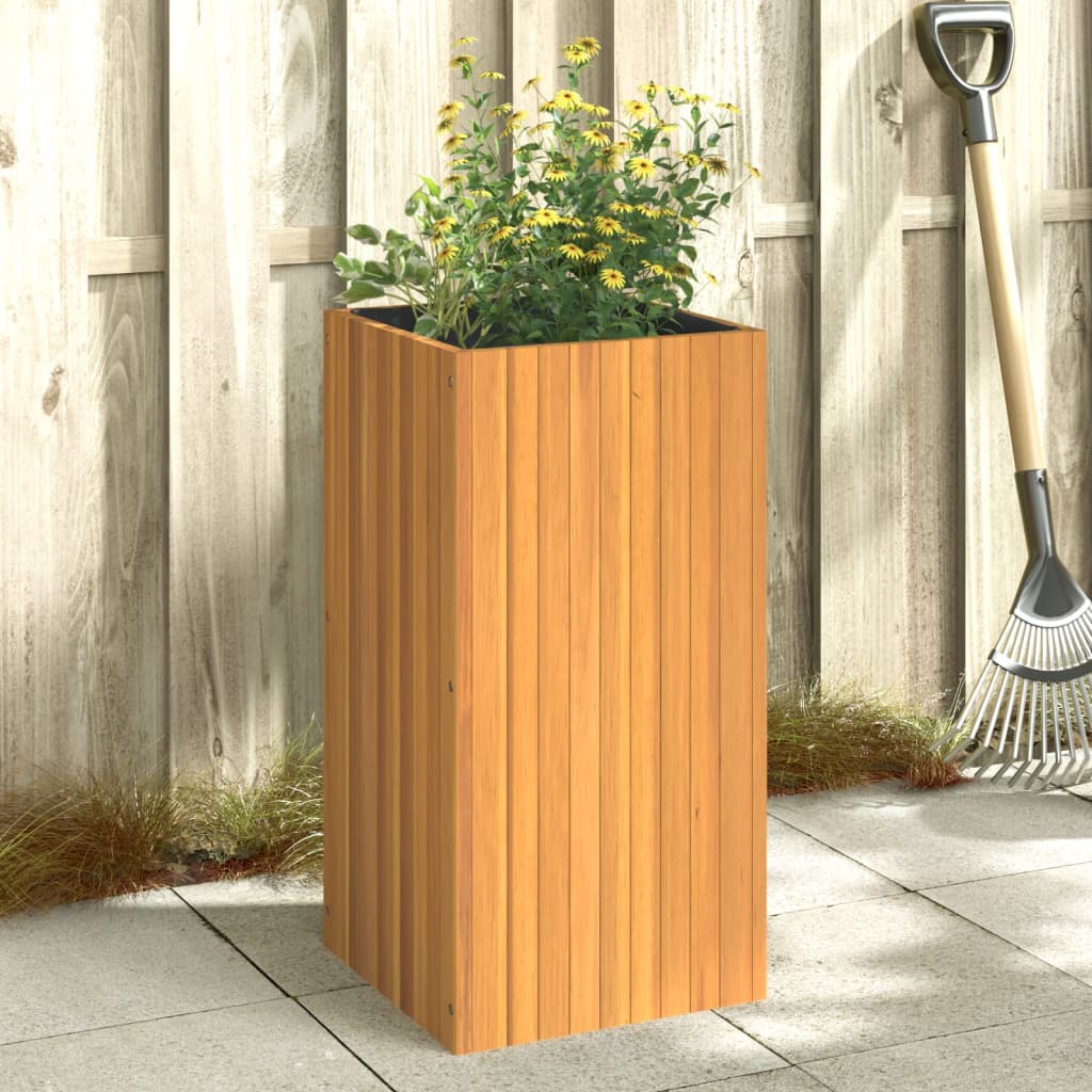 Jardinière en bois d'acacia massif 45x45x90 cm v0425 Vetonek