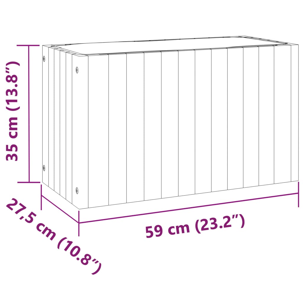 Acacia solid wooden gardener 59x27.5x35 cm