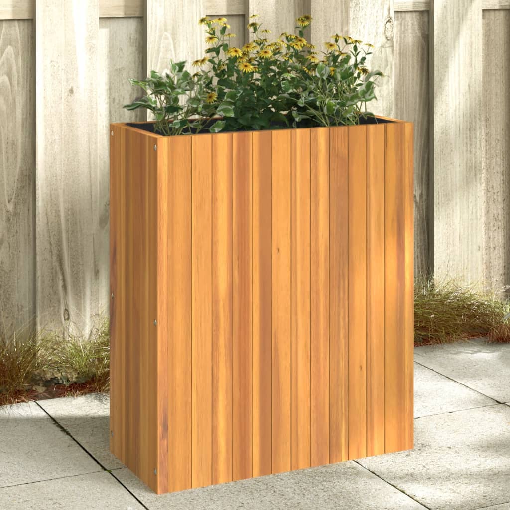 Jardinière en bois d'acacia massif 59x27,5x70 cm v0449 Vetonek