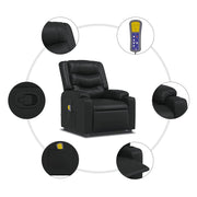 Sillón de masaje reclinable cuero sintético negro V0807 Vetonek