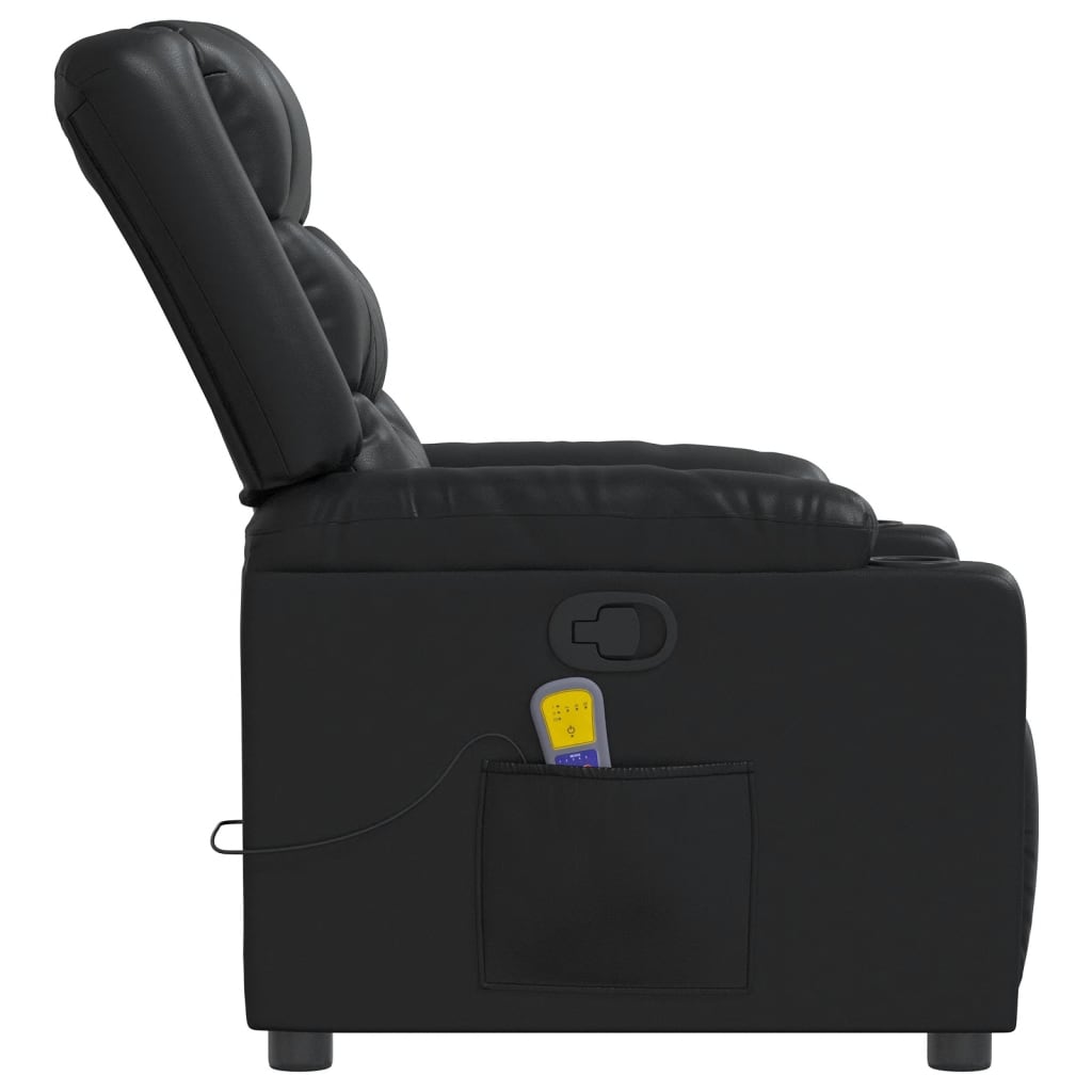 Sillón de masaje reclinable cuero sintético negro V0807 Vetonek