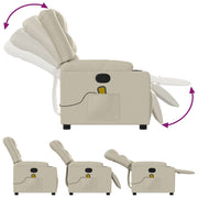 Sillón reclinable de masaje cuero sintético crema V0814 Vetonek