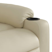 Sillón reclinable de masaje cuero sintético crema V0814 Vetonek