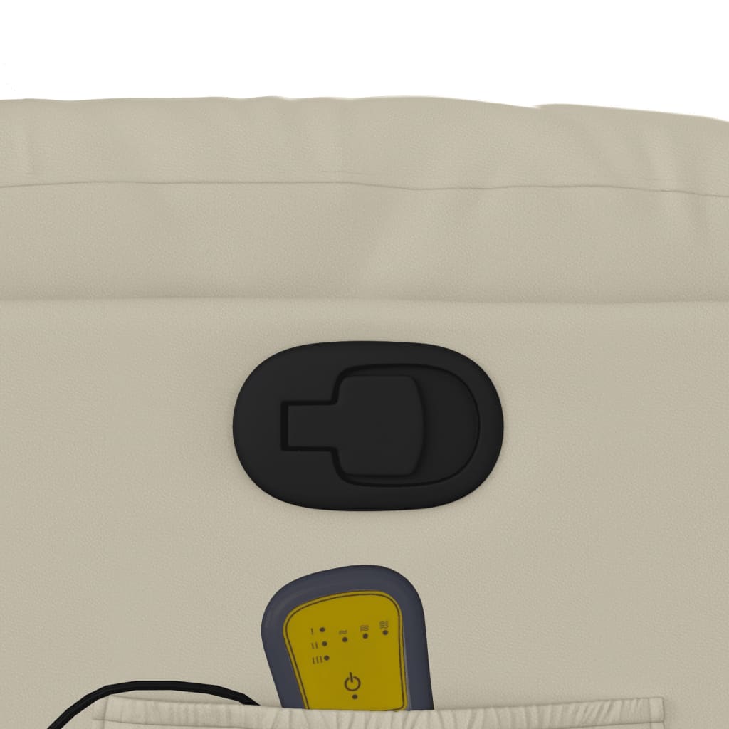 Sillón reclinable de masaje cuero sintético crema V0814 Vetonek