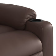 Sillón de masaje reclinable cuero sintético marrón V0821 Vetonek
