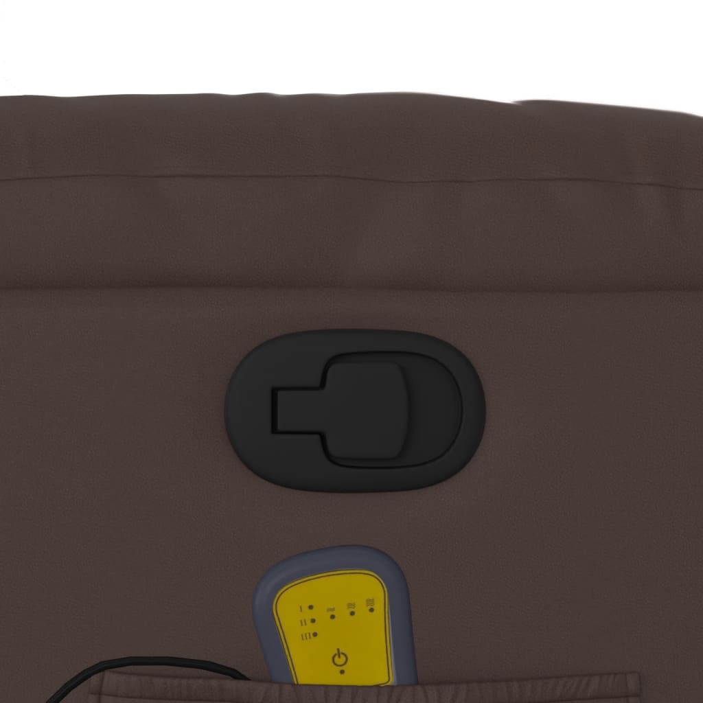 Sillón de masaje reclinable cuero sintético marrón V0821 Vetonek