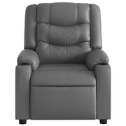 Sillón de masaje reclinable cuero sintético gris V0838 Vetonek
