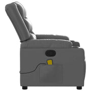 Sillón de masaje reclinable cuero sintético gris V0838 Vetonek